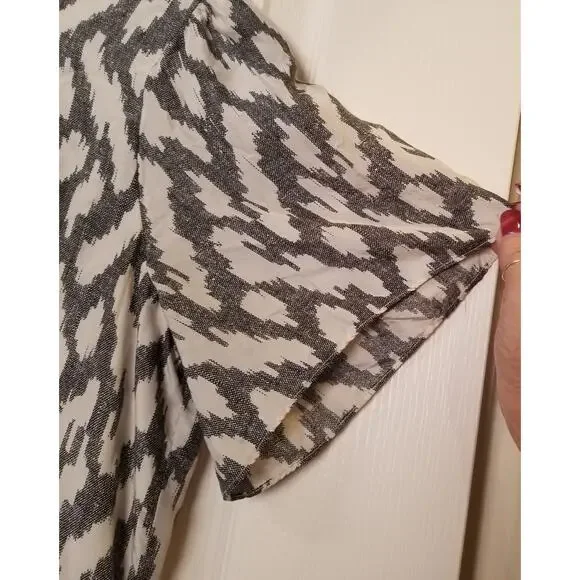 J. Crew Black & White Geometric A-Line Dress - Size 12 - Picture 2 of 8